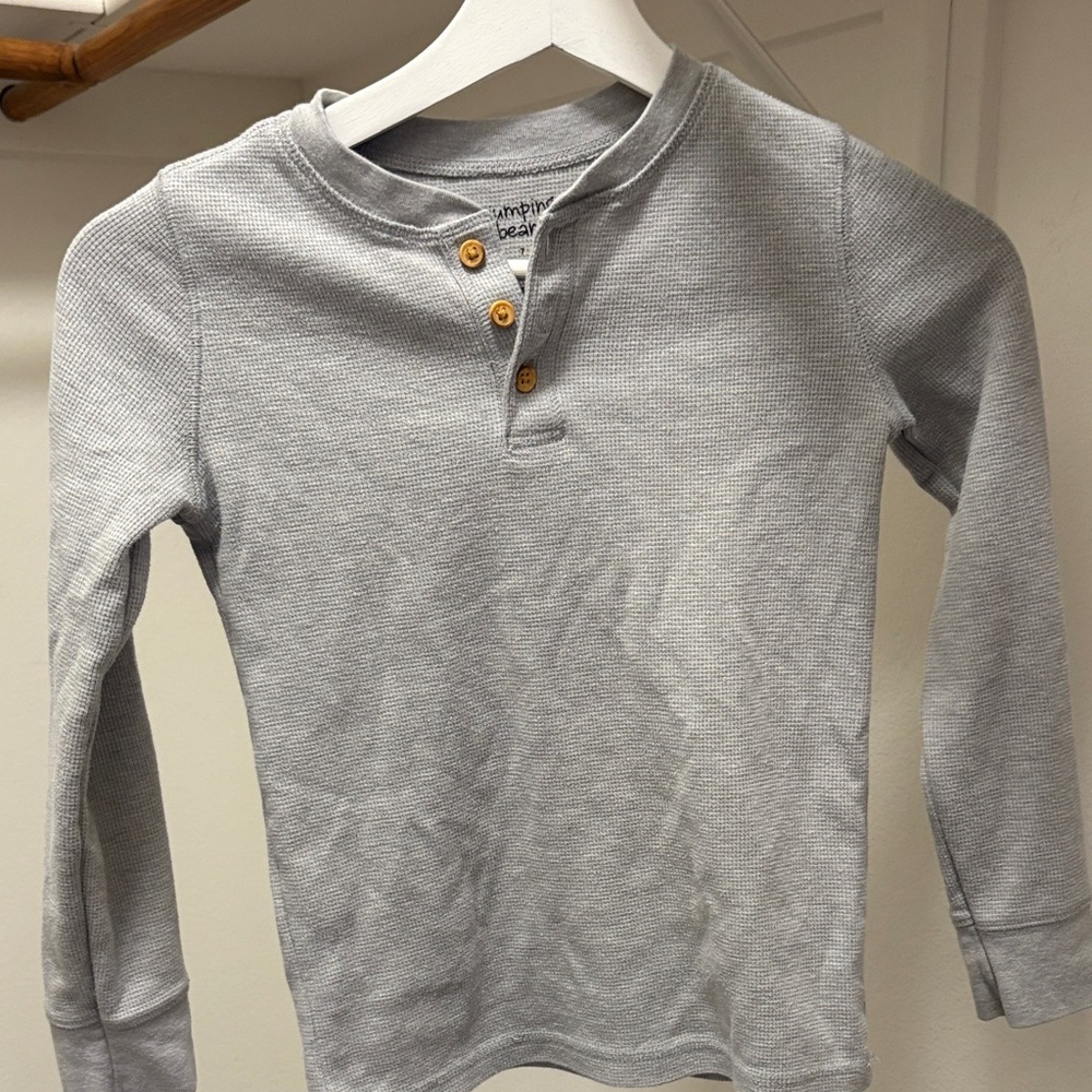 jumping beans Light Gray Long-Sleeve Henley Top